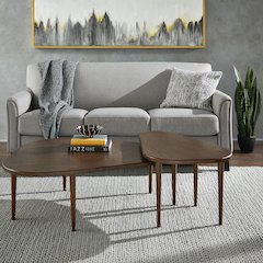 Walnut Finish Nesting Coffee Table