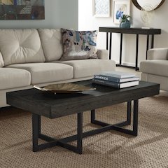 Black Finish Coffee Table With 2 Drawers