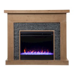 Standlon Color Changing Fireplace with Faux Stone Surround