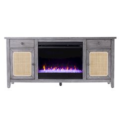 Edderton Color Changing Fireplace with Media Storage