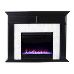 Torlington Color Changing Marble Tiled Fireplace
