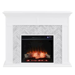 Torlington Marble Tiled Touch Screen Electric Fireplace
