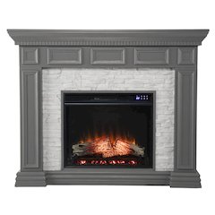 Dakesbury Faux Stone Electric Fireplace with Touch Screen Control Panel