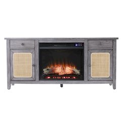 Edderton Touch Screen Electric Fireplace with Media Storage