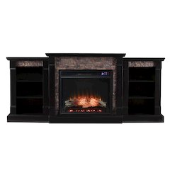 Gallatin Touch Screen Electric Fireplace with Bookcases
