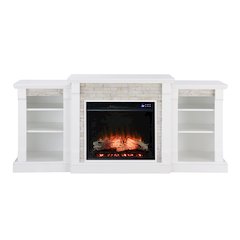 Gallatin Touch Screen Electric Fireplace with Bookcases