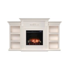 Tennyson Touch Screen Electric Fireplace with Bookcases