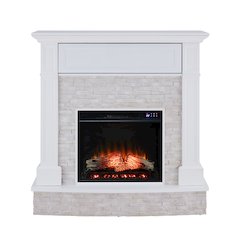 Jacksdale Touch Screen Electric Media Fireplace with Faux Stone