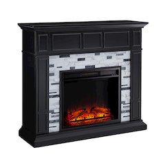 Drovling Marble Base Electric Fireplace in Black Color
