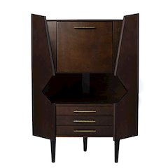 Larson Corner Bar Cabinet - Dark Tobacco