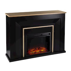 Cardington Industrial Base Electric Fireplace in Black Color