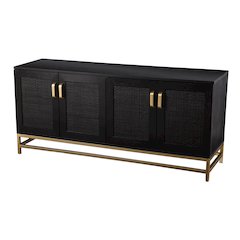 Rolliston Contemporary 4-Door Media Console in Black Color