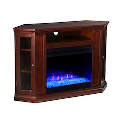 Claremont Color Changing Convertible Fireplace in Brown Color