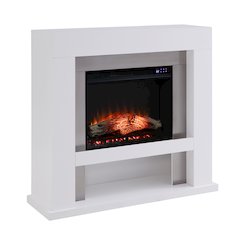 Lirrington Stainless Steel Touch Screen Electric Fireplace in Grey Color