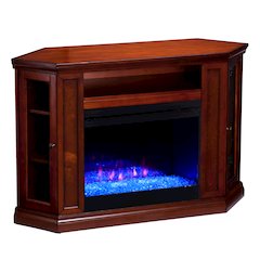 Claremont Color Changing Convertible Fireplace in Brown Color