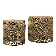 Davari Water Hyacinth Nesting Tables – 2pc Set