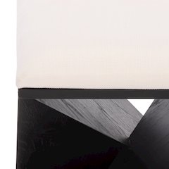 Lucy Wooden Stool With Cushion/Black