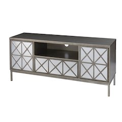 Downley Storage TV/Media Stand in Silver Color