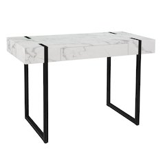 Rangley Modern Faux Marble Desk in White Color