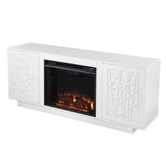Delgrave Electric Media Fireplace Storage in White Color