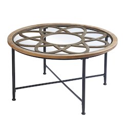Melvoir Glass-Top Cocktail Table in Black Color