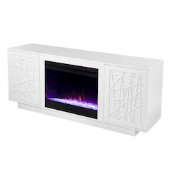 Delgrave Color Changing Fireplace Media Storage in White Color