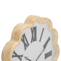 Madesh Wood & Glass Clock/White