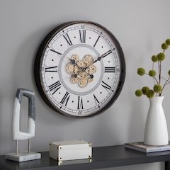 Worthington Roman Gear Wall Clock/White
