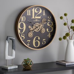 Harrietta Large Numbered Gear Clock/Black