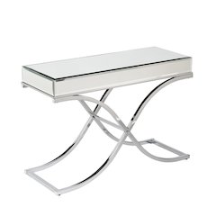 Ava Mirrored Console Table in Silver Color