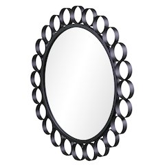 Abdella Round Decorative Mirror in Black Color