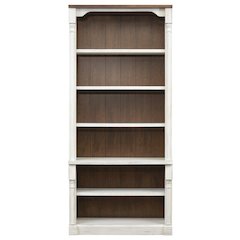 Durham Rustic Open 8' Wood Bookcase, White