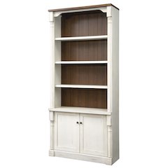 Durham Rustic 8' Wood Bookcase With Doors, White
