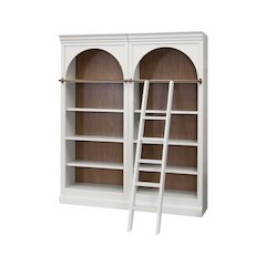 Contemporary 94" Tall Two Piece Arched Wood Bookcase Wall, Office Shelving