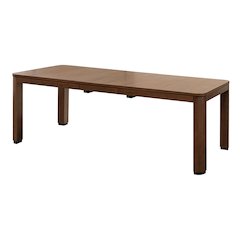 Mid-Century Modern Wood Kitchen Dining Table with Six Chairs, Brown