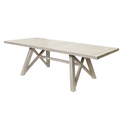 Winslow Rectangular Extension Kitchen Dining Table and Six Chairs, Brown