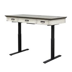 White Wood Writing Desk With Classic Rustic Design For Home Office Use