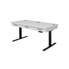 Electric Sit/Stand Desk, Height Adjustable, 3 Drawers, Power Center, White