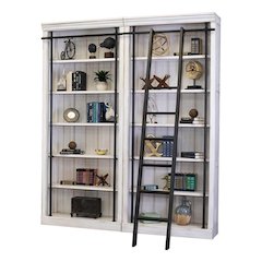 Avondale 8' Tall Bookcase Wall With Ladder