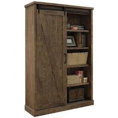 Avondale Rustic Barn Door Bookcase, Brown