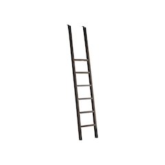 Metal Rolling Ladder, 8-Foot Tall Bookcase Companion, Black