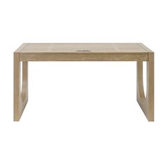 Modern Light Brown Desk – 55 Inch Computer Desk With Long Table Design