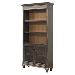 Black Wooden Bookshelf – 4 Shelf Bookcase for Living Room or Office Use