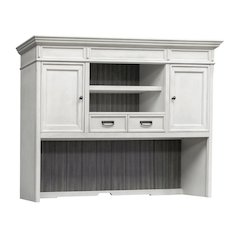 Wood Hutch with Wire Mesh Doors, 2 Utility Drawers, 1 Shelf, White Finish