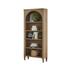 Wood Open Bookcase, Fully Assembled, 3 Adjustable Shelves, Fixed Shelf, Brown