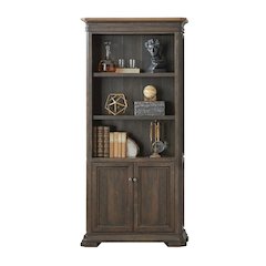 Executive Bookcase, Doors, Adjustable Shelves, Brown