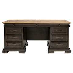 Brown Executive Desk With Drawers – Wooden Office Desk With File Storage