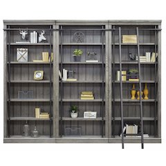 Avondale 8' Tall Bookcase Wall With Ladder
