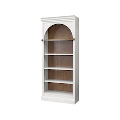 Contemporary 94" Tall Arched Wood Bookcase, Storage Organizer, Office Shelving