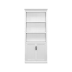 Modern Wood Lower Doors Bookcase, Office Bookcase, Office Shelving, White
